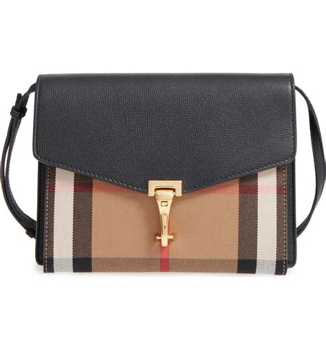 burberry macken small leather & house check crossbody bag|Burberry small macken crossbody bag.